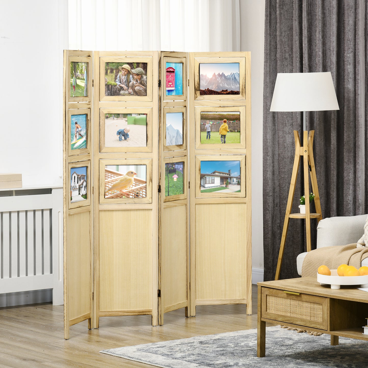 Coolbibila 5.6' Indoor Wood Portable Folding Privacy Screens