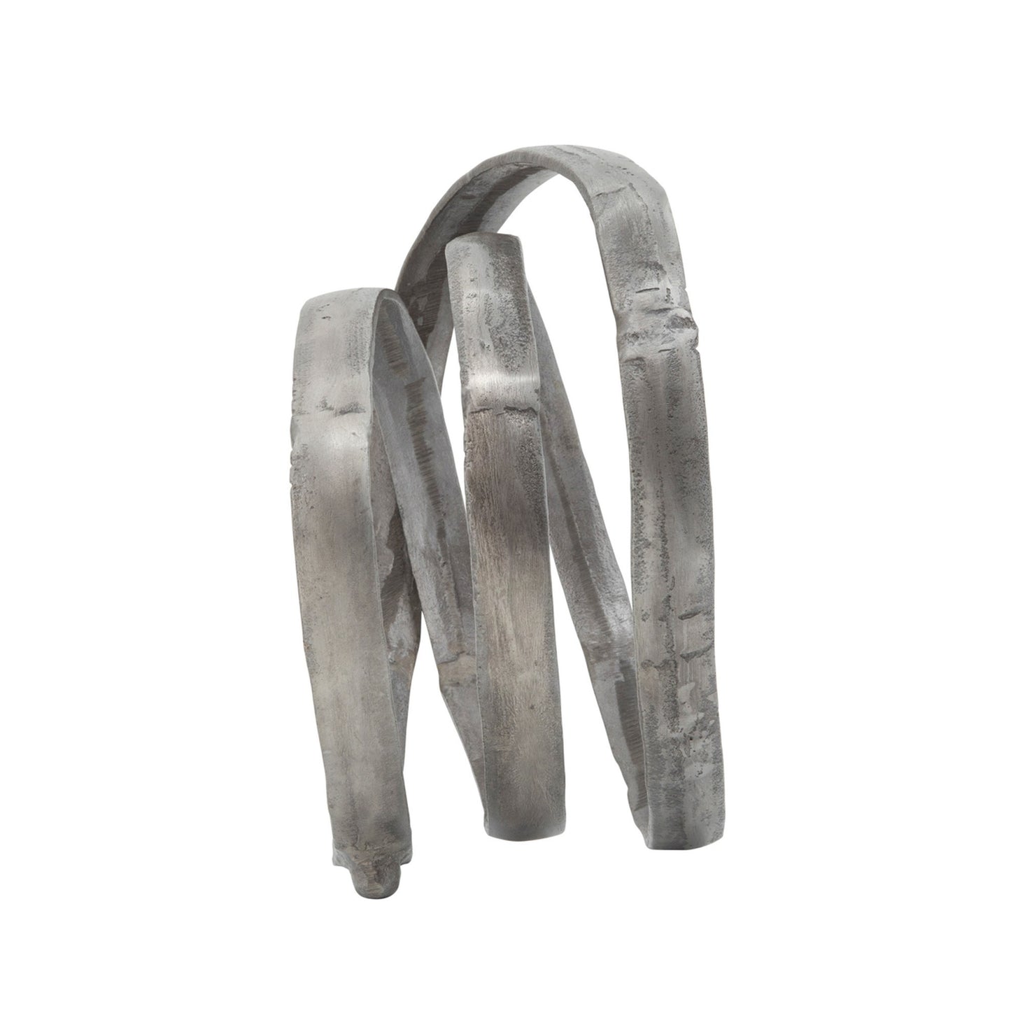 Sculpture with Metal Interconnected Ring Design, Silver