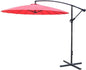 9 Ft Offset Hanging Market Patio Umbrella w/Easy Tilt Adjustment for Backyard, Poolside, Lawn and Garden, Red