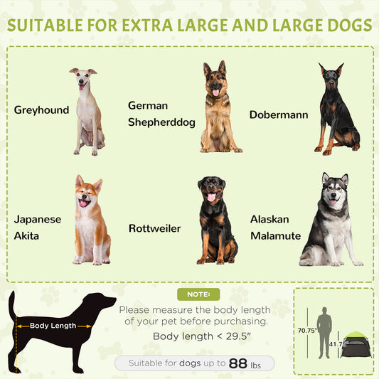 Coolbibila Pop Up Dog Tent for Extra Large and Large Dogs, Portable Pet Camping Tent with Carrying Bag