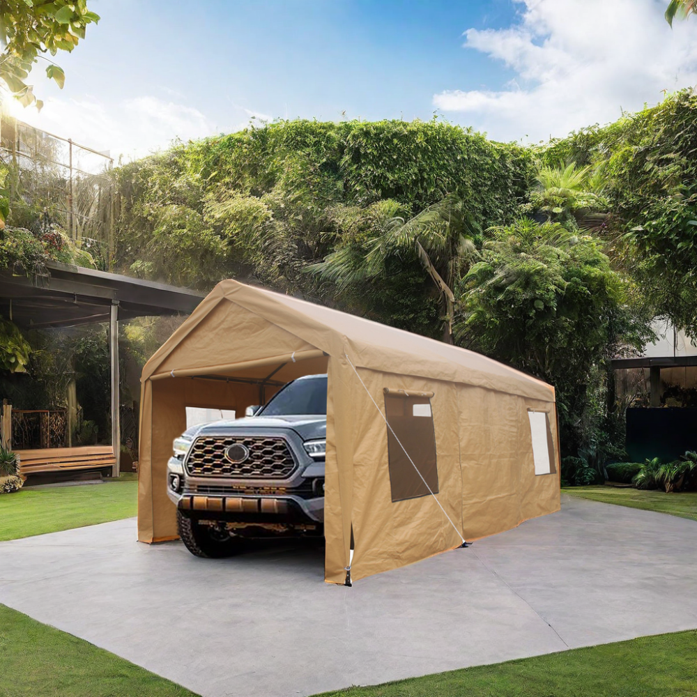 12x20ft heavy duty outdoor portable garage ventilated canopy carports