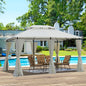 Coolbibila 13x10 Outdoor Patio Gazebo Canopy Tent With Ventilated Double Roof And Mosquito net