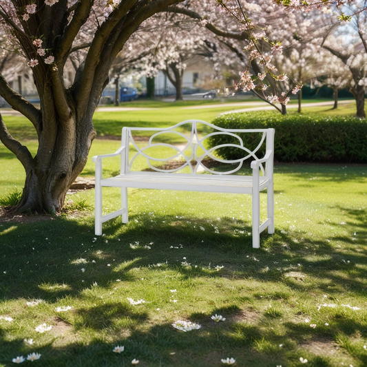 Coolbibila Outdoor Garden Patio Bench,Iron Metal Steel Frame Park Bench