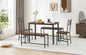 Coolbibila Dining Table Set, Barstool Dining Table with 2 Benches 2 Back Chairs