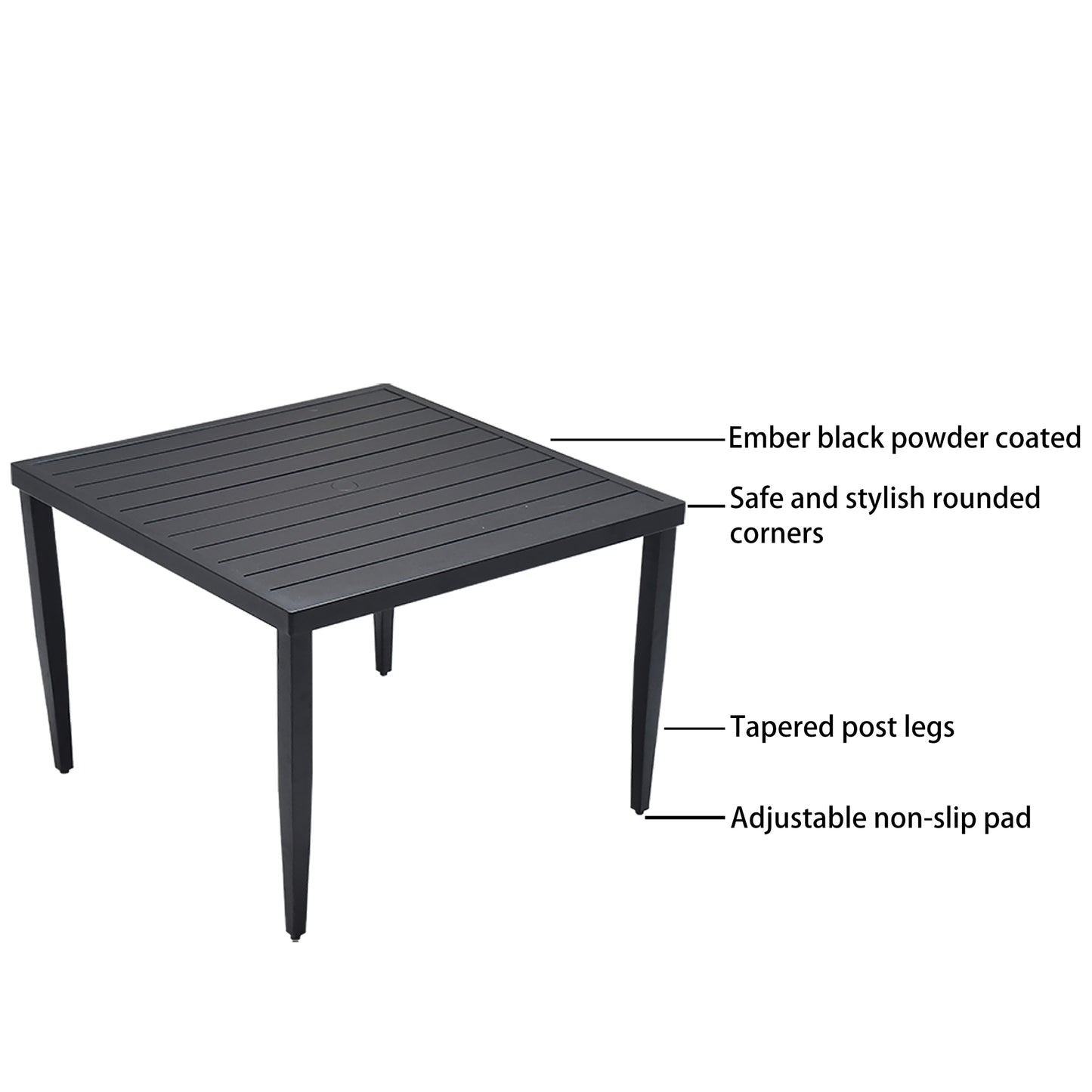 Coolbibila 5-Piece Outdoor Patio Aluminum Furniture, Modern Dining Set