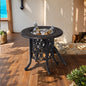Coolbibila Hand Brushed Patina/Bronze Cast Aluminum, Food Grade 304 Stainless Steel Ice Bucket/Pail Table Set