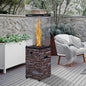 Coolbibila Faux Stone Texture Tempered Glass Outdoor Propane Gas Fire Heater
