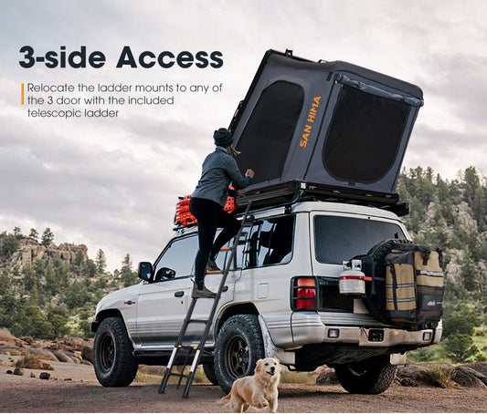 Coolbibila 2 Roof Top Tent Hardshell With Ladder Camping 4WD