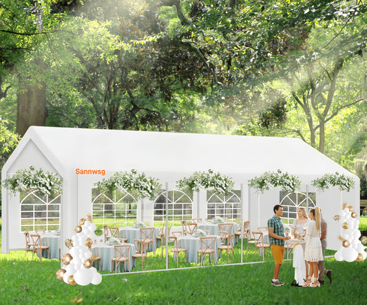 Sannwsg Party Tent - 13x20FT Heavy Duty Canopy Tent with Removable Sidewalls,2 Box Outdoor Waterproof Patio Camping Gazebo Shelter,Perfect for Wedding Holiday Birthday BBQ Backyard Evening Tent