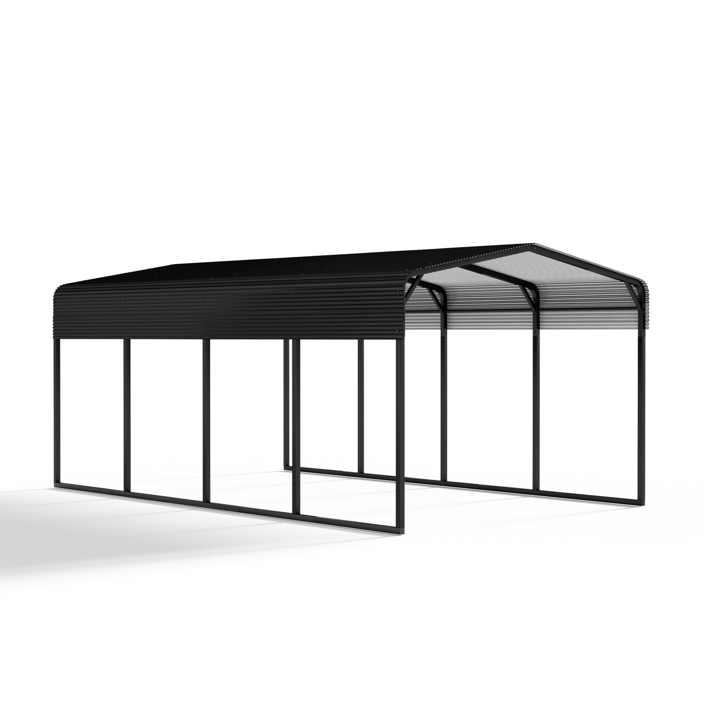 12 x 20 ft Carport Galvanized Steel Roof - 12' x 20' x 8.9' Multi-Use Shelter, Sturdy Metal Carport for Cars, Boats, and Tractors