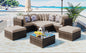 Coolbibila 8-piece Outdoor Wicker Sofa Set, Rattan Sofa Lounge