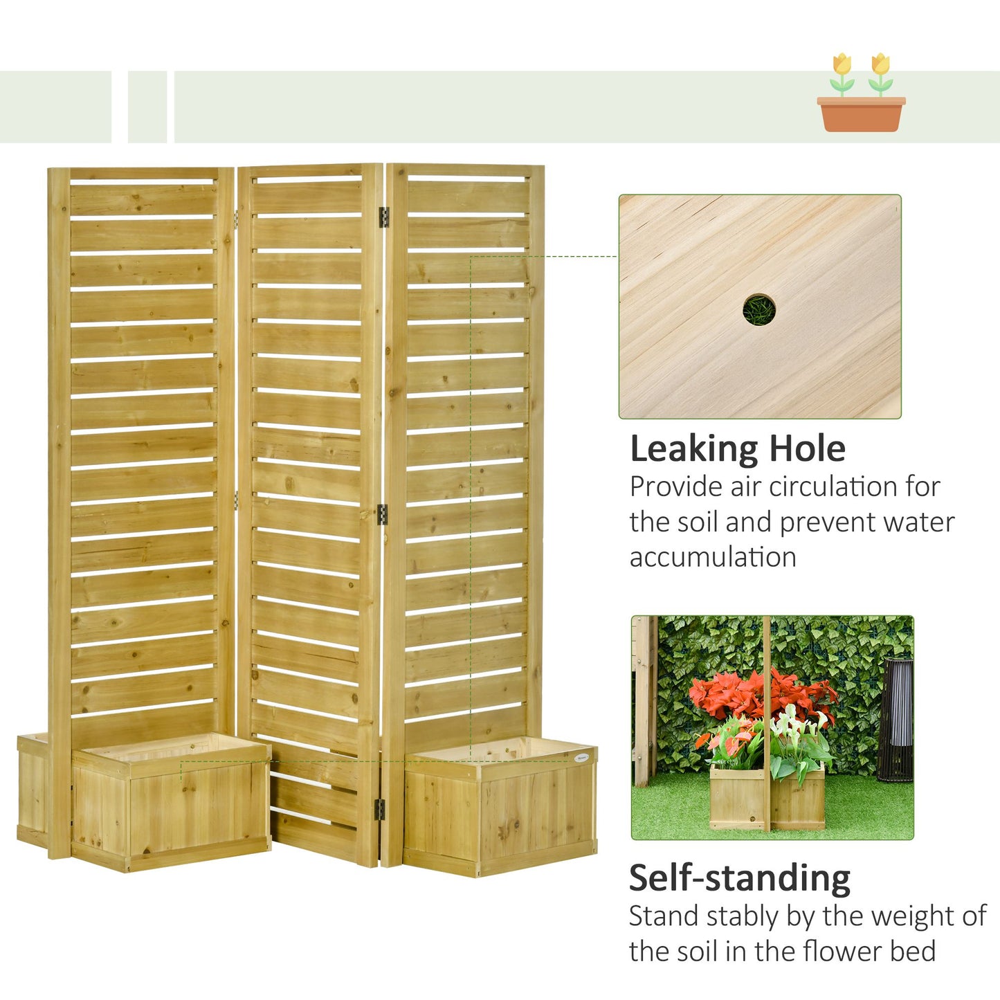 Coolbibila Outsunny Freestanding Outdoor Privacy Screen