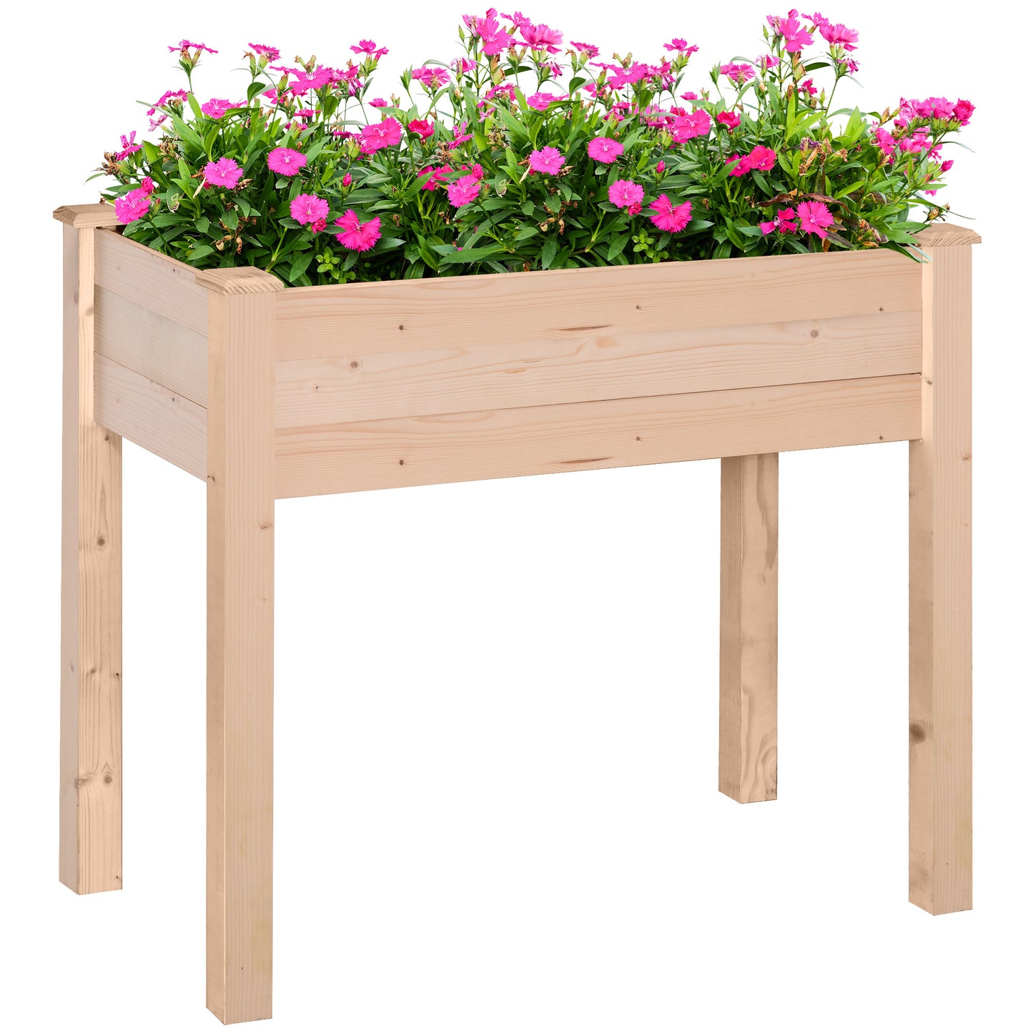 Coolbibla  Raised Garden Bed with Legs, 34" x 18" x 30", Elevated Wooden Planter Box