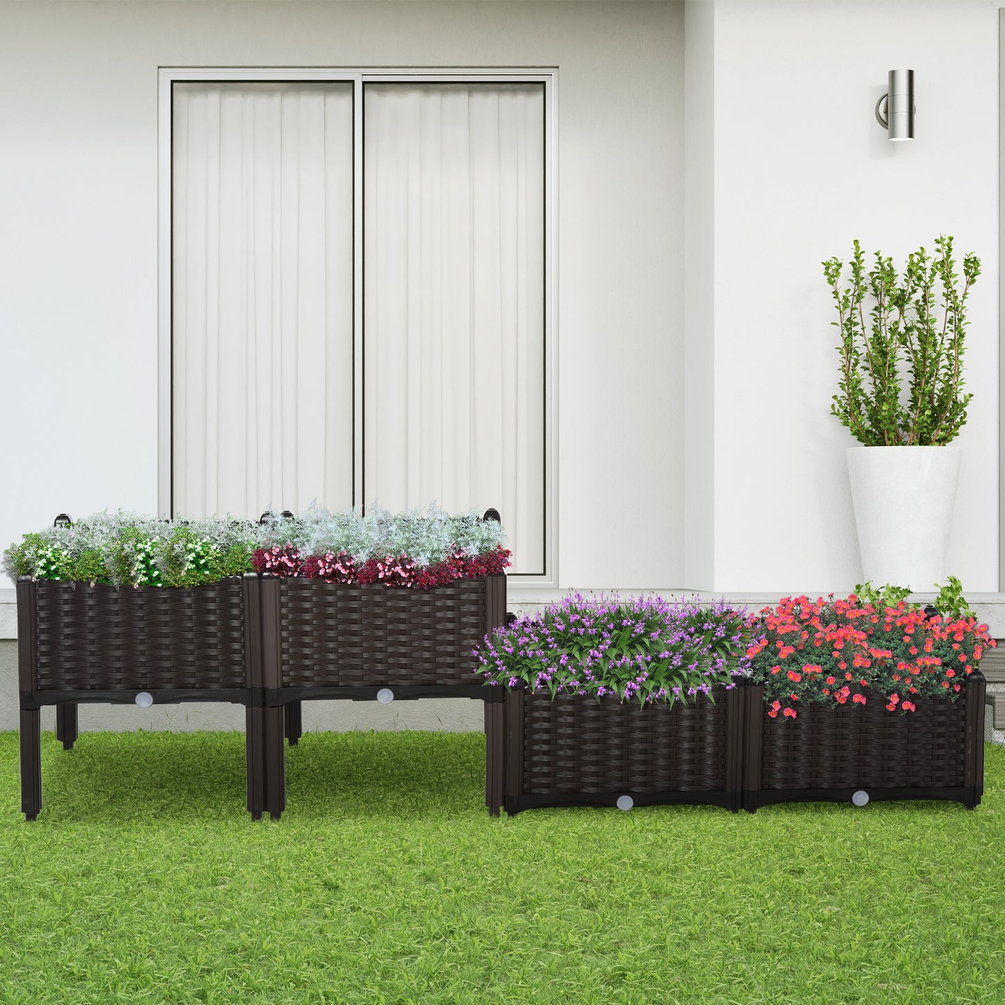 Garden Bed with Legs, Self-Watering Planter Box Raised Bed