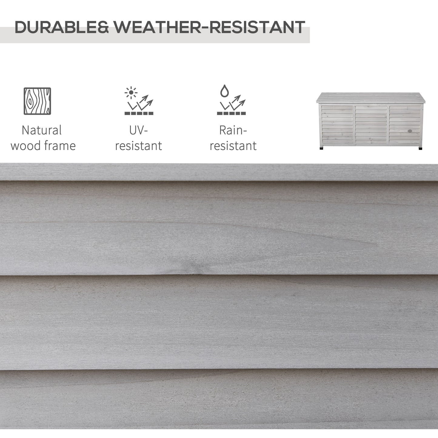 Coolbibila 75 Gallon Wooden Deck Box with Aerating Gap & Weather-Fighting Finish