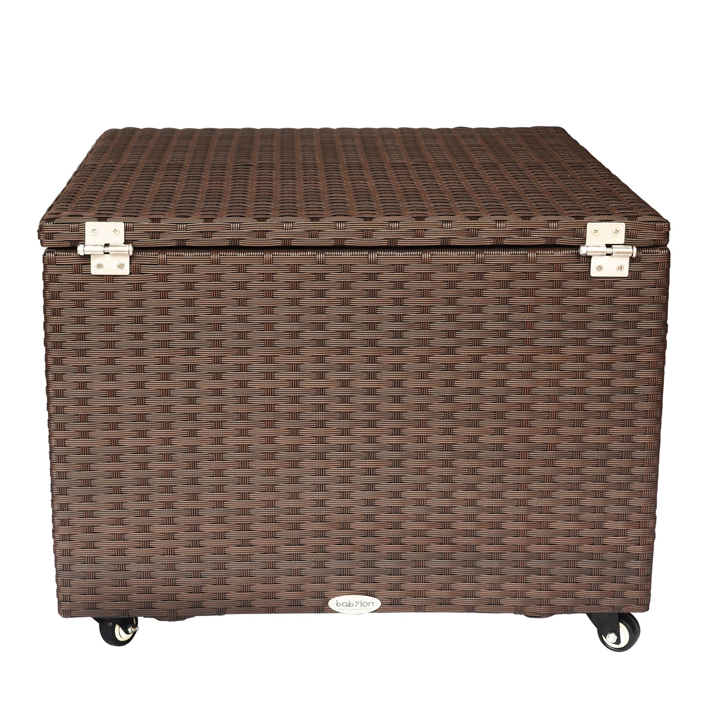Outdoor Patio Wicker Large Storage Container Deck Box Made of Antirust Aluminum Frames and high quality Resin Rattan