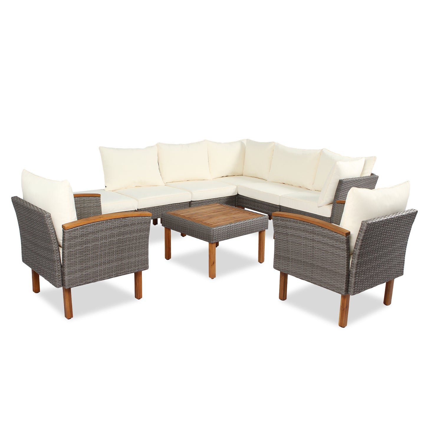 Coolbibila 9-Piece Patio Rattan Furniture Set