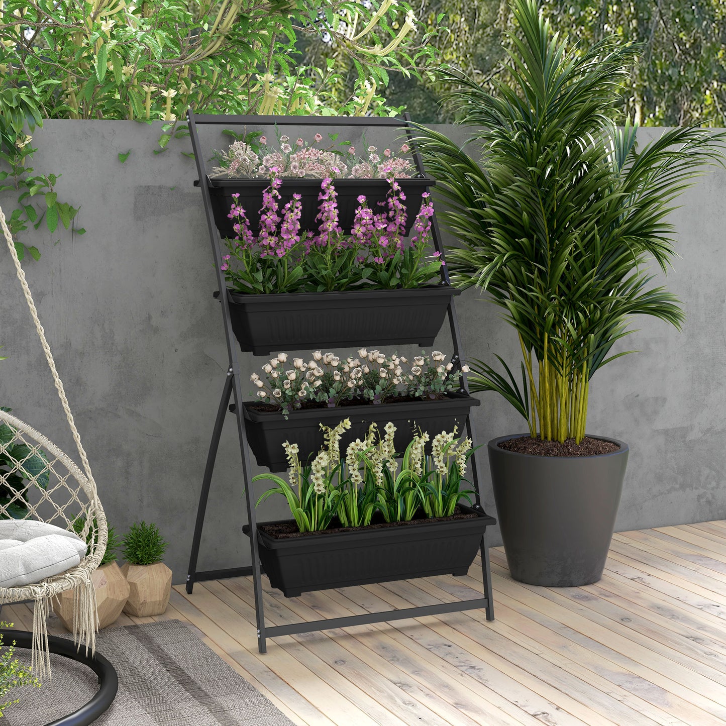 Self Draining Design Elevated Garden for Vegetable, Flowers & Herbs