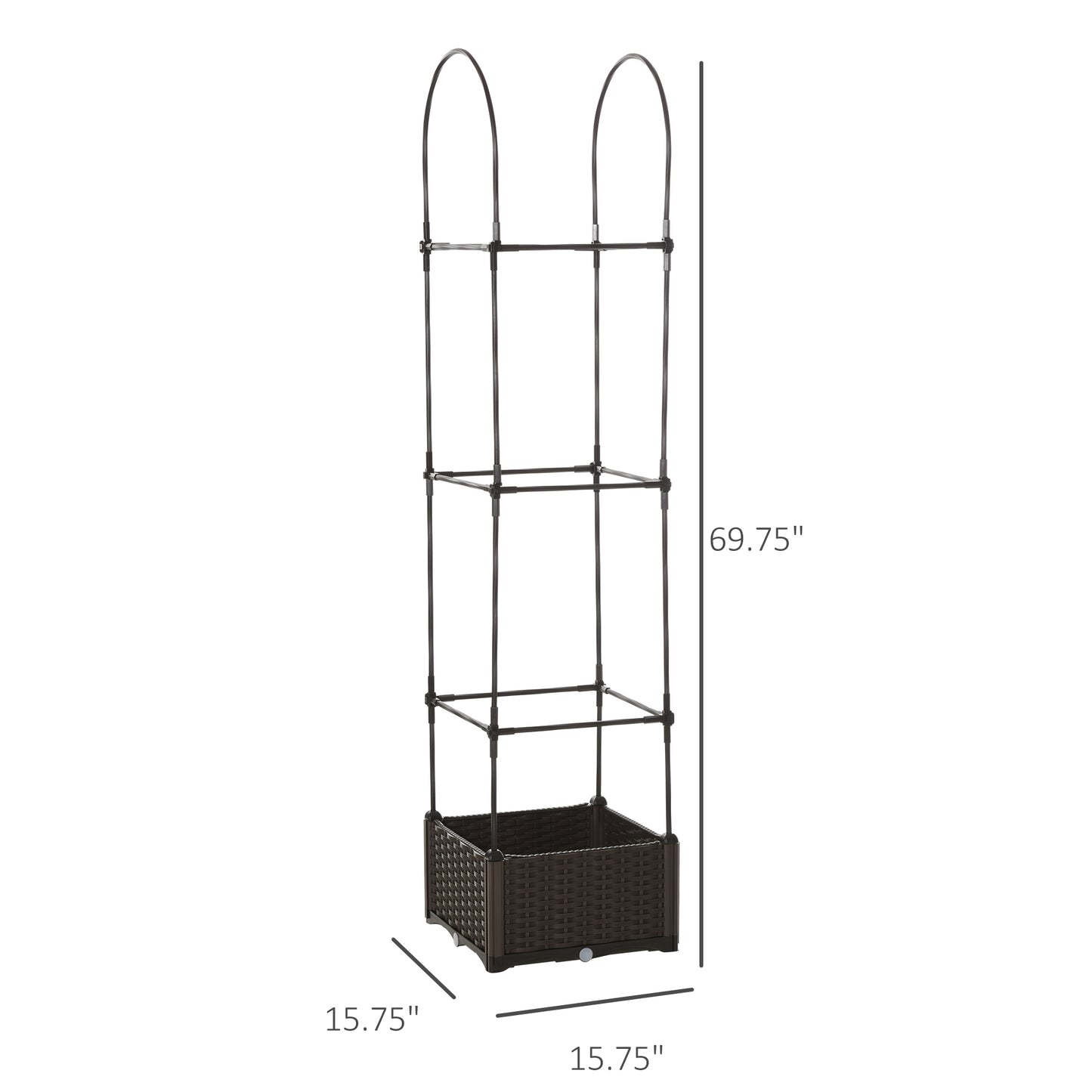 Coolbibila Raised Garden Bed with Trellis, Self-Watering Planter Box