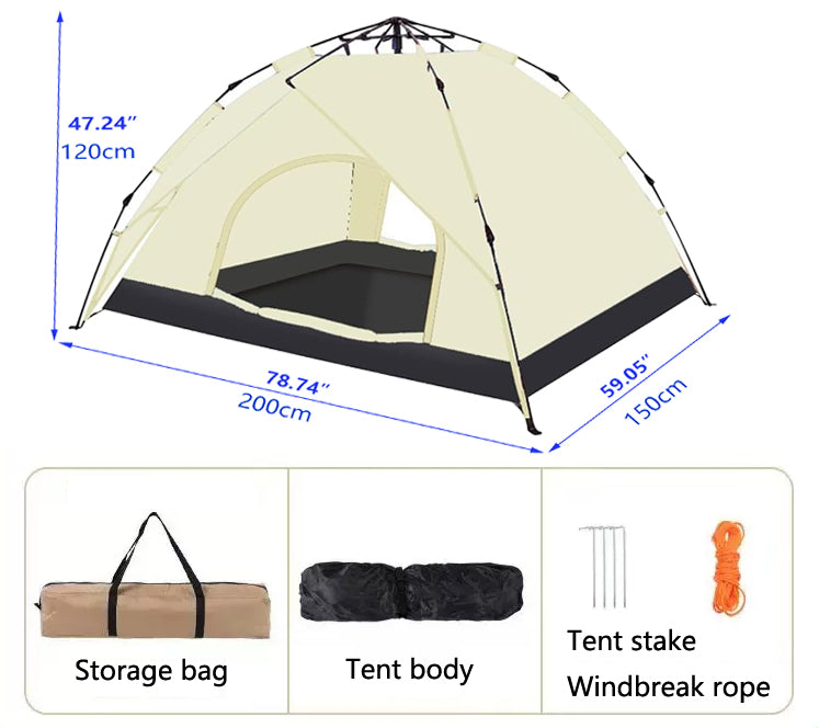 Coolbibila Camping dome tent is suitable for 2~3 people, waterproof, spacious, portable backpack tent