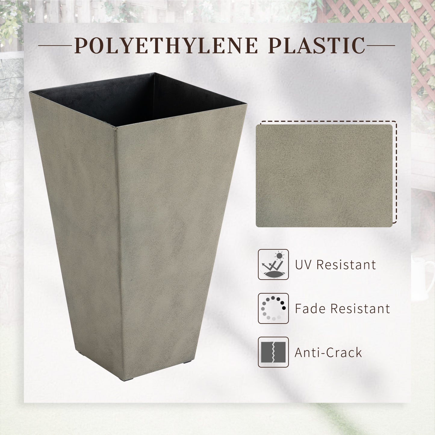 28" Outdoor Flower Pots, Indoor Planters for Porch Patio