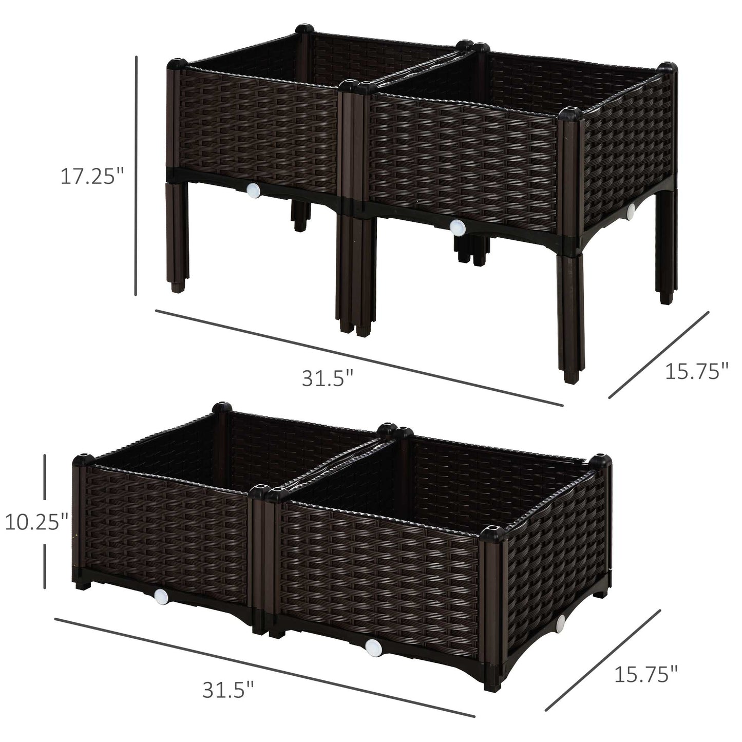 Garden Bed with Legs, Self-Watering Planter Box Raised Bed