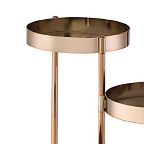 Coolbibila Gold Plant Stand with 3 Open Storage Compartment