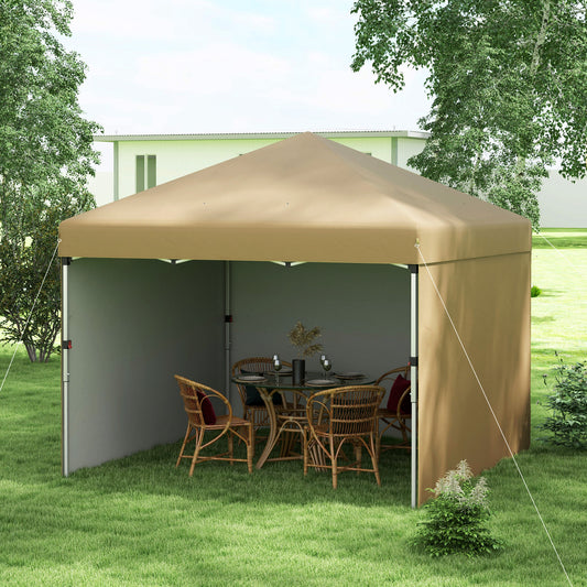 Coolbibila 10' x 10' Pop Up Canopy Tent with 3 Sidewalls, Leg Weight Bags and Carry Bag