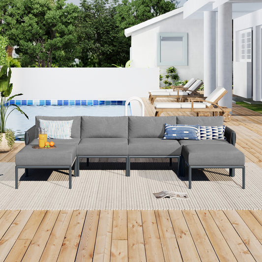 Coolbibila 6-Pieces Aluminum Patio Furniture Se