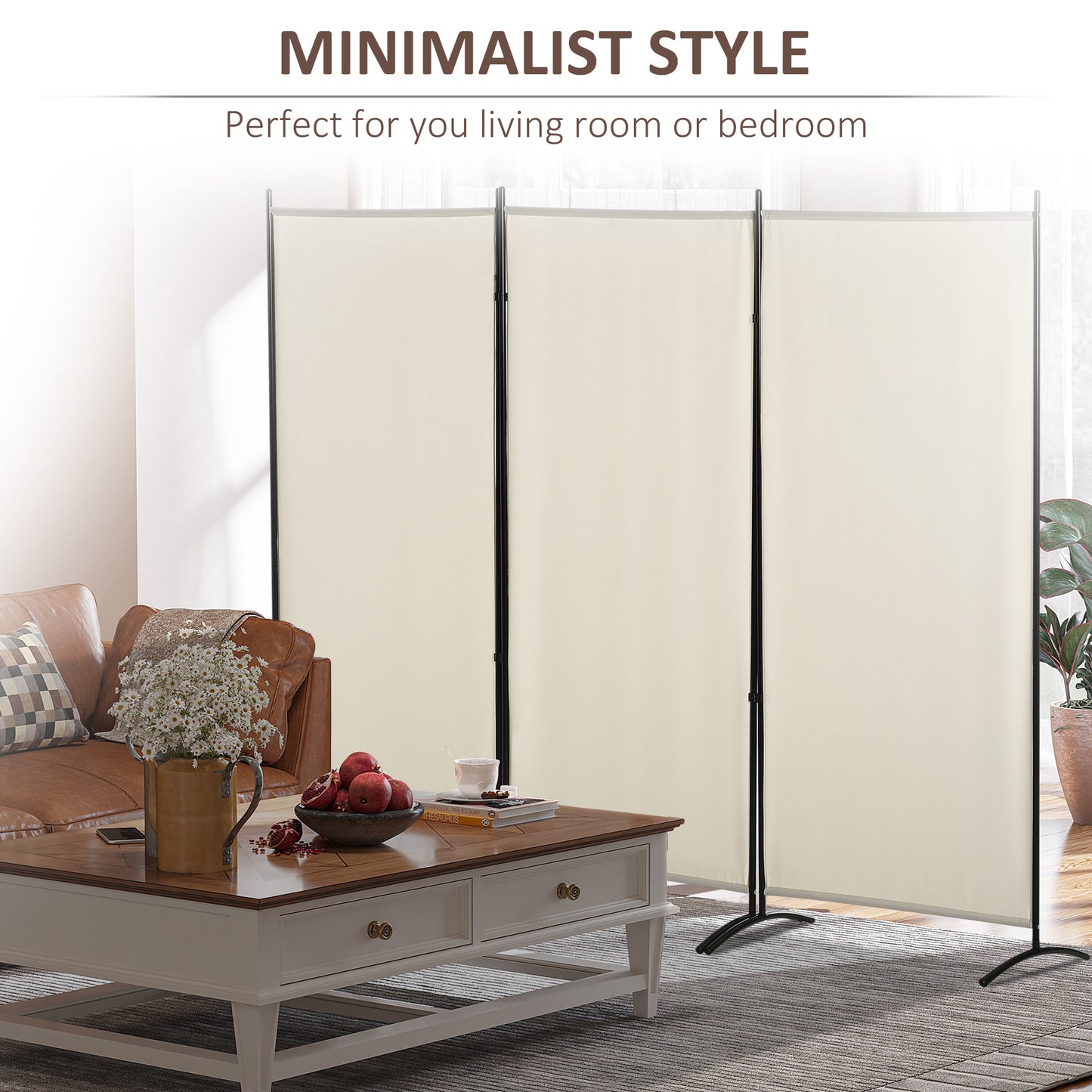 Coolbibila 6' 3 Panel Room Divider, Indoor Privacy Screen