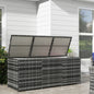 Coolbibila 175 Gallon Outdoor Storage Box with Inner Liner, PE Rattan Wicker Deck Box with Pneumatic Bar Lift