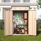 6x4x3 FT Outdoor Storage Shed, Steel Metal Lockable Garden Shed, Tiny House, Utility Shed, Lean-to Shed & Outdoor Storage, Waterproof Backyard Shed with Door for Bike, Tools, Lawnmower