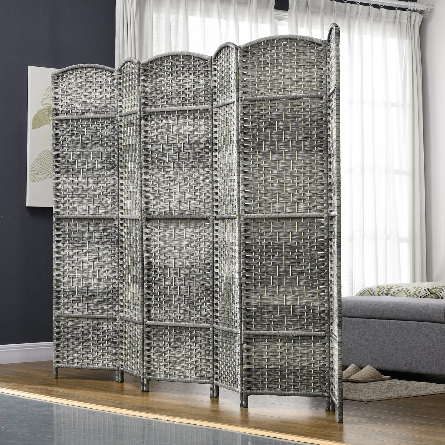 Coolbibila 6 Panel Room Divider, 6' Tall Folding Privacy Screen
