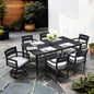 Coolbibila 7-Piece Outdoor Patio Aluminum Furniture, Modern Dining Set