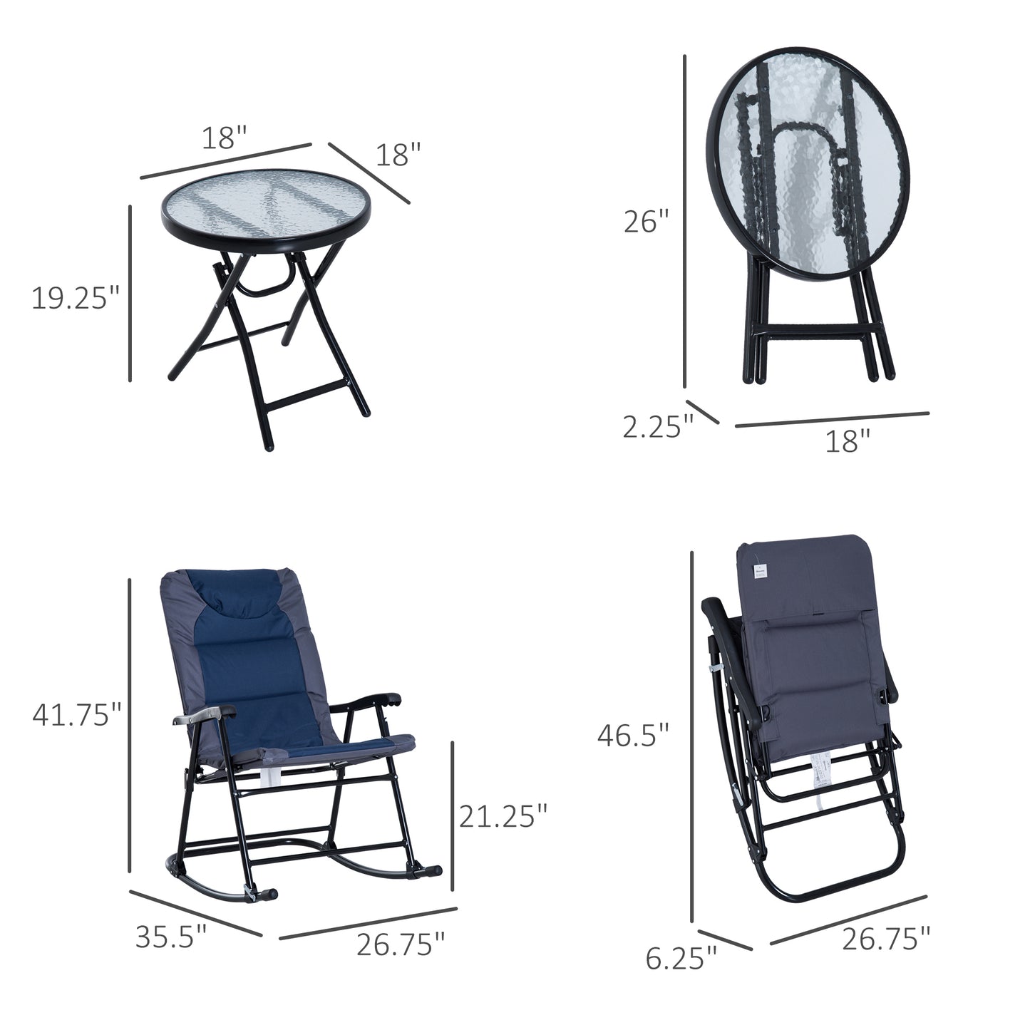 Coolbibila 3 Piece Outdoor Patio Furniture Set
