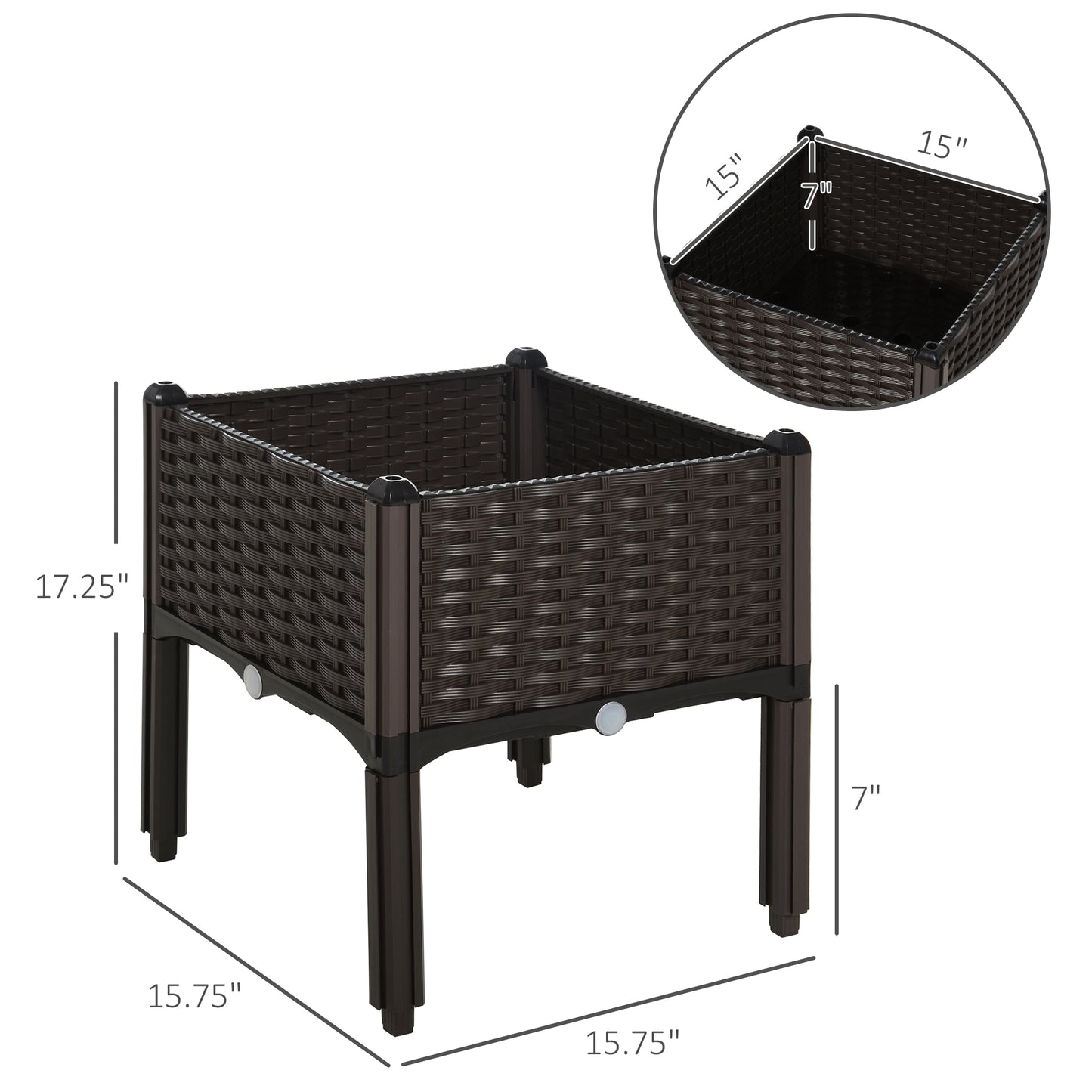 Coolbibila Raised Garden Bed with Legs, Self-Watering Planter Box