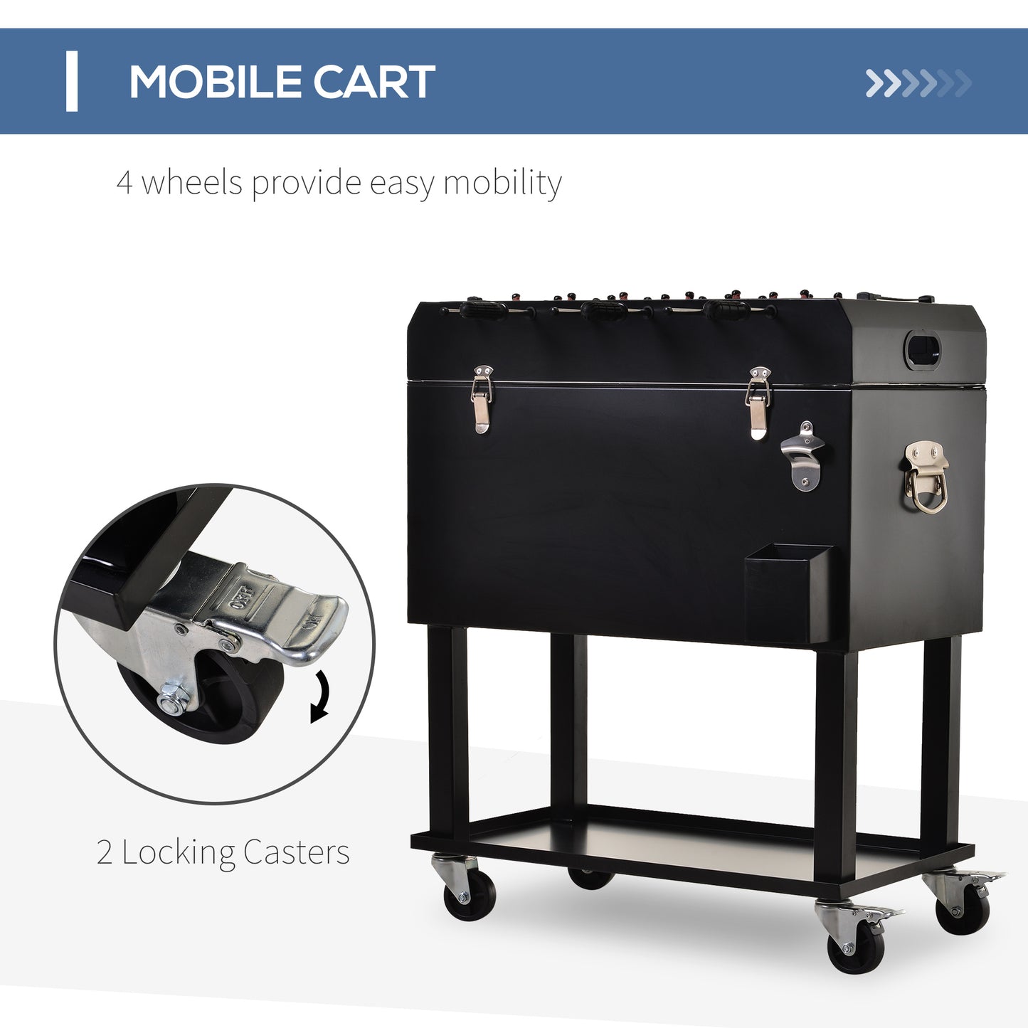 Coolbibila 68QT Patio Cooler Ice Chest with Foosball Table Top