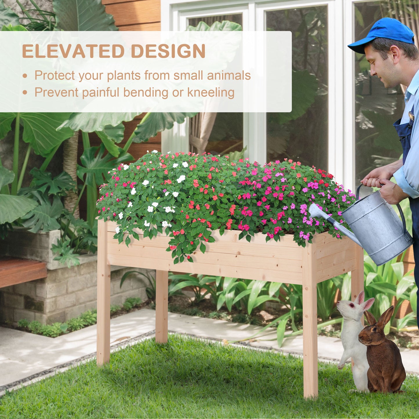 Coolbibila Elevated Wooden Planter Box