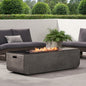 Coolbibila 56" Outdoor Patio Concrete Fire table, Rectangle Gas Burning Fire Pit - 50, 000 BTU