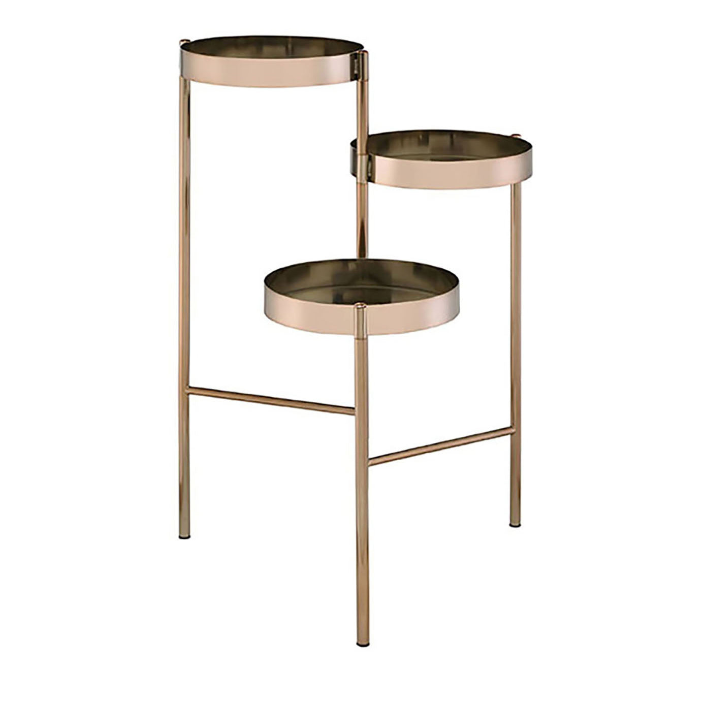 Coolbibila Gold Plant Stand with 3 Open Storage Compartment