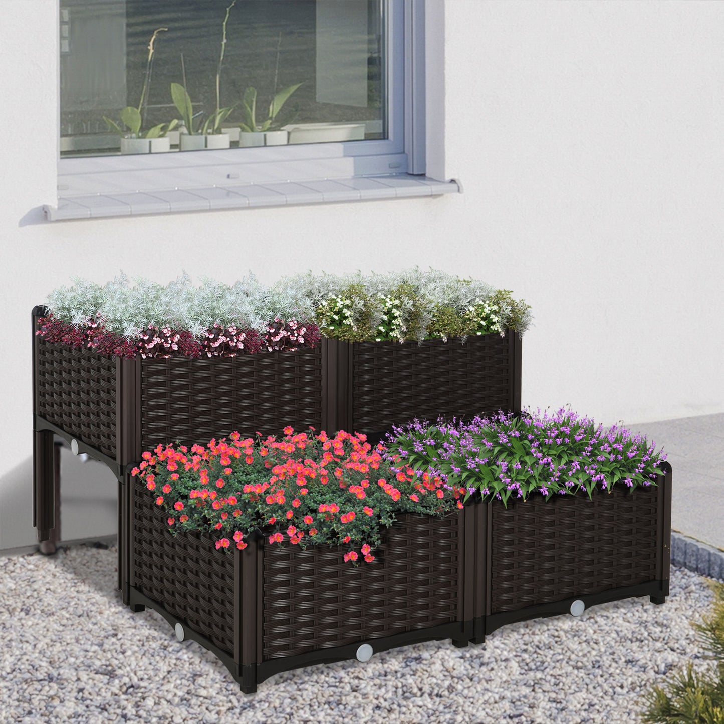 Garden Bed with Legs, Self-Watering Planter Box Raised Bed
