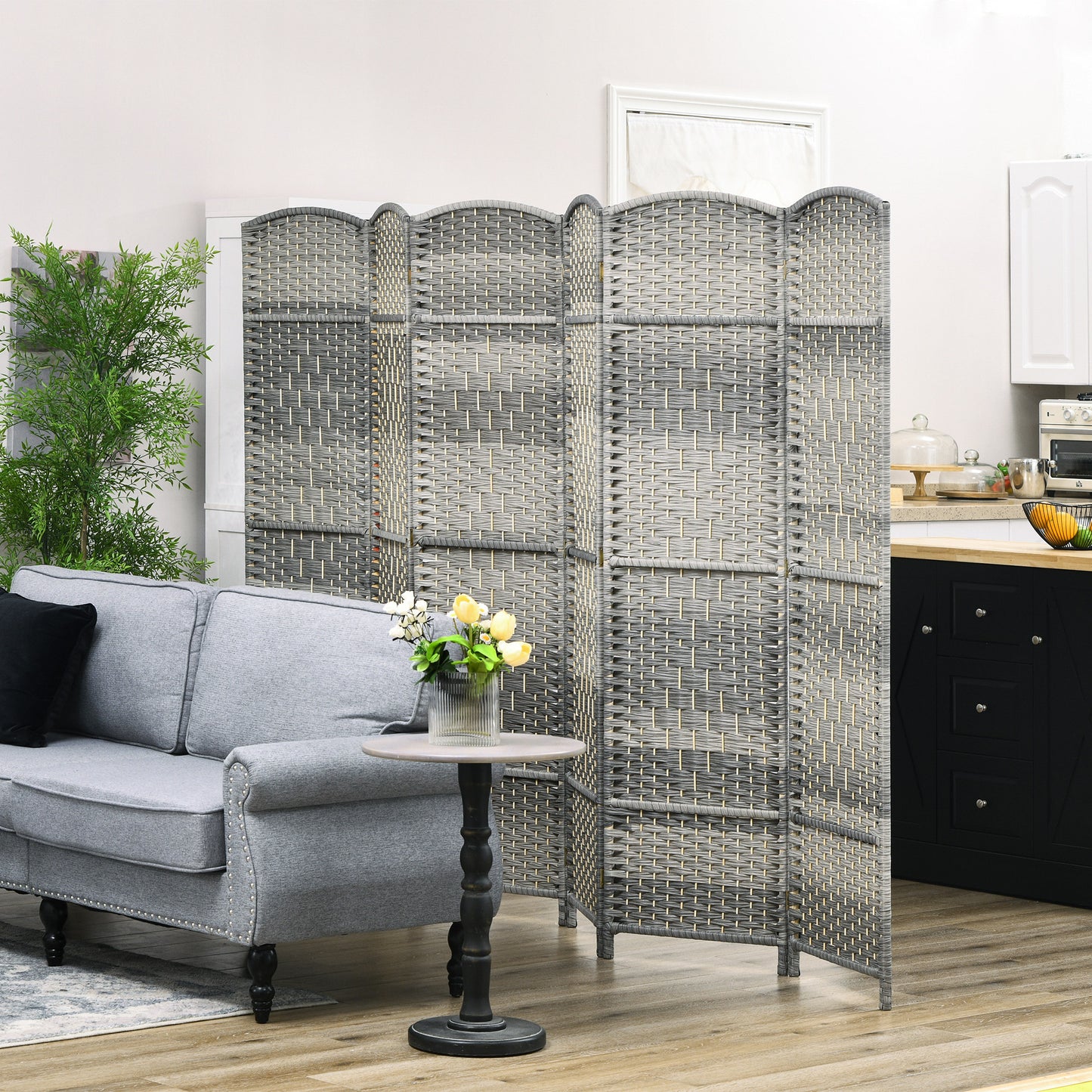 Coolbibila 6 Panel Room Divider, 6' Tall Folding Privacy Screen