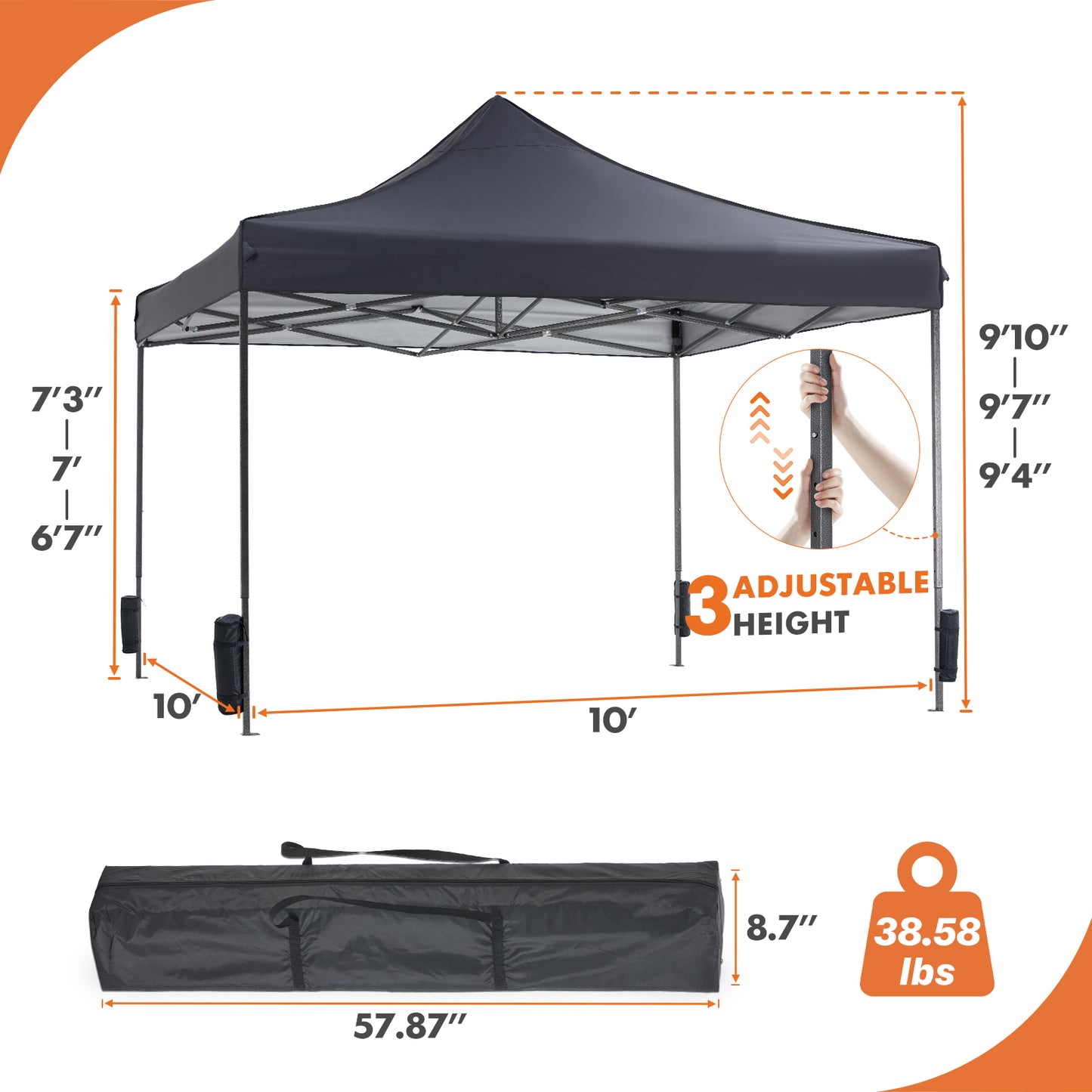 Coolbibila 10 x 10ft Pop Up Canopy Tent