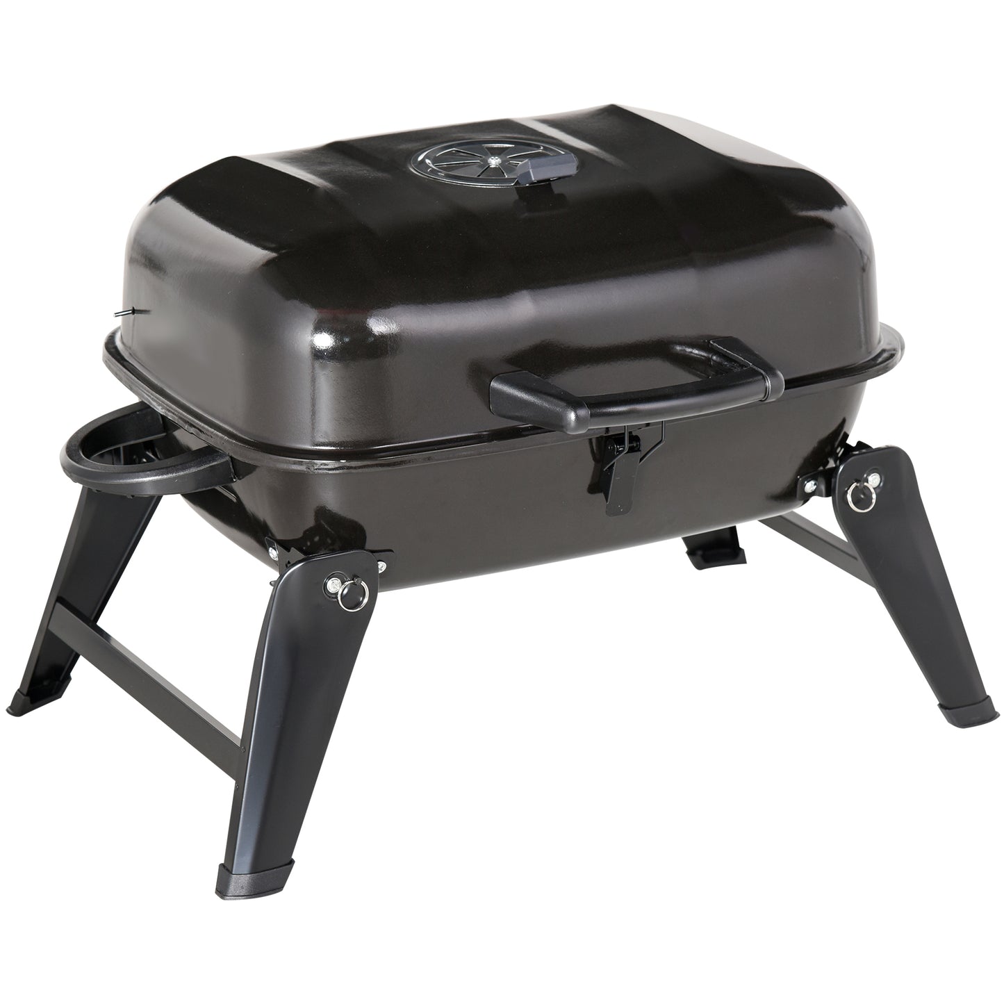 Coolbibila 14" Portable Charcoal Grill, Tabletop Small BBQ Grill