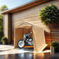 7x8 ft Outdoor Portable Gazebo Storage Shelter Shed with 2 Roll up Zipper Doors & Vents Carport for Motorcycle Waterproof and UV Resistant Anti-Snow Portable Garage Kit Tent, Sand