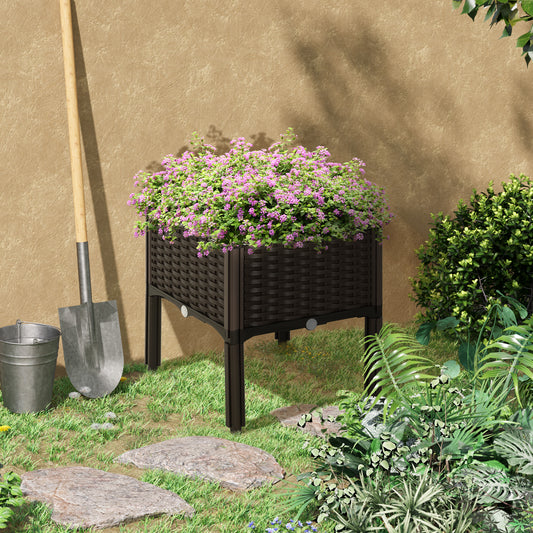 Coolbibila Raised Garden Bed with Legs, Self-Watering Planter Box