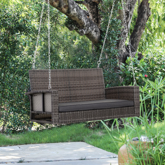 Coolbibila 2 Person Wicker Hanging Swing Bench