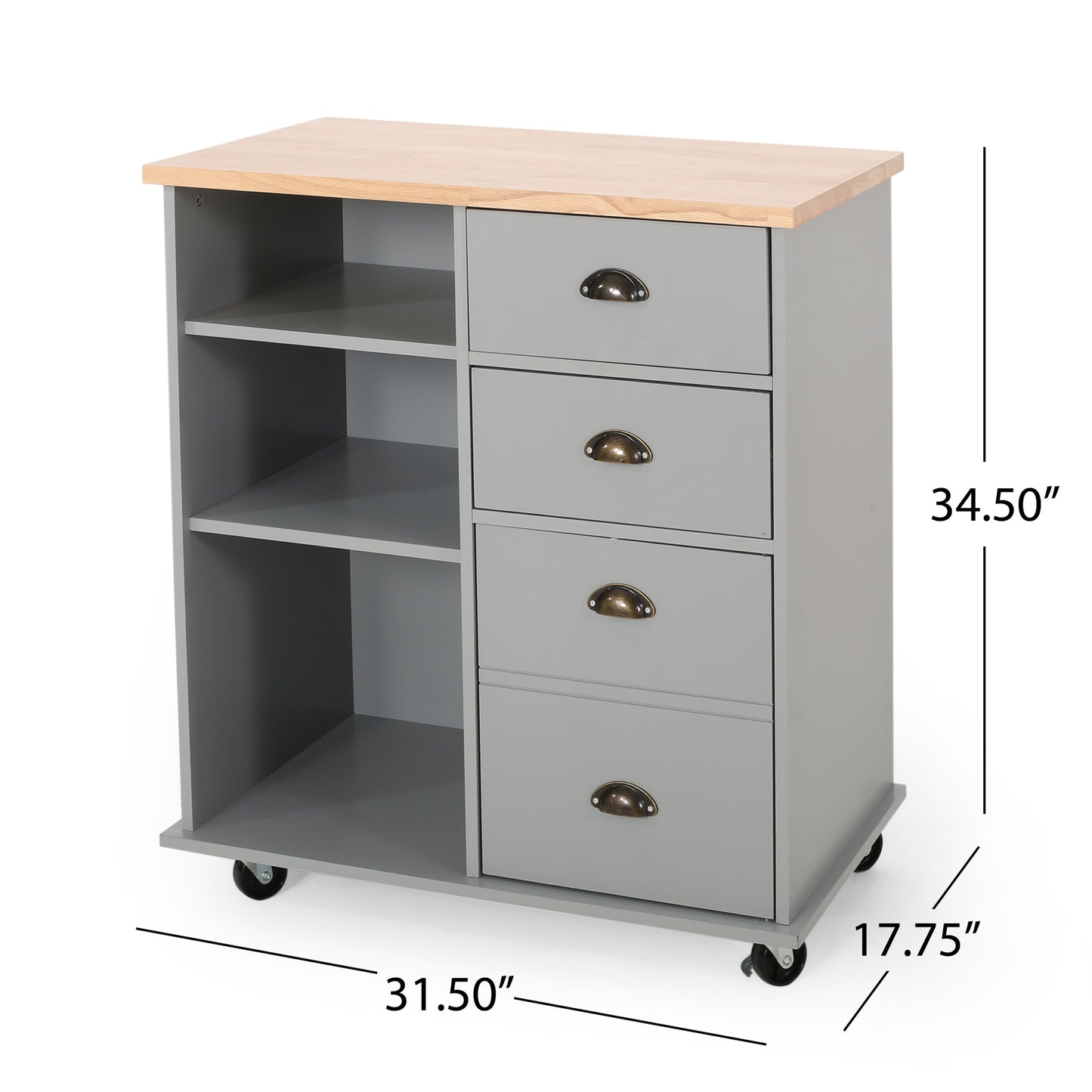 Coolbibila PROVENCE KITCHEN CART WITH 2 DRAWERS+1 DOOR