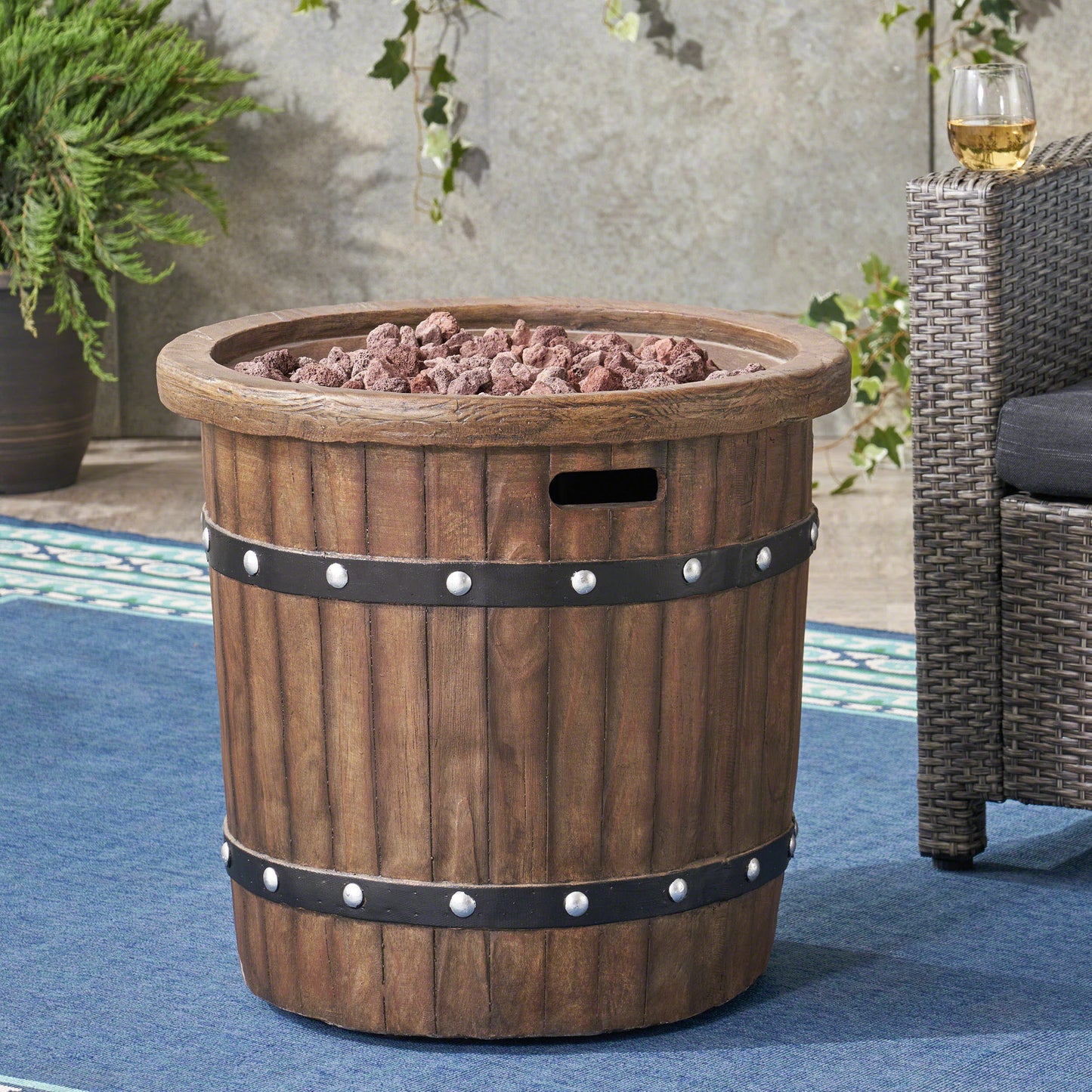 CoolbibilaROUND ROUND 25" MGO FIRE PIT - 40 000 BTU